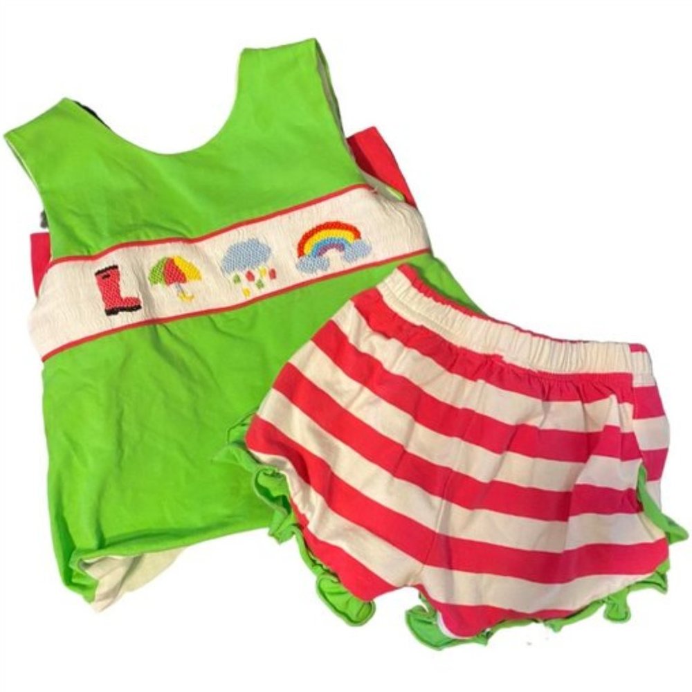 12m Awe Smocks Rainy Day Set